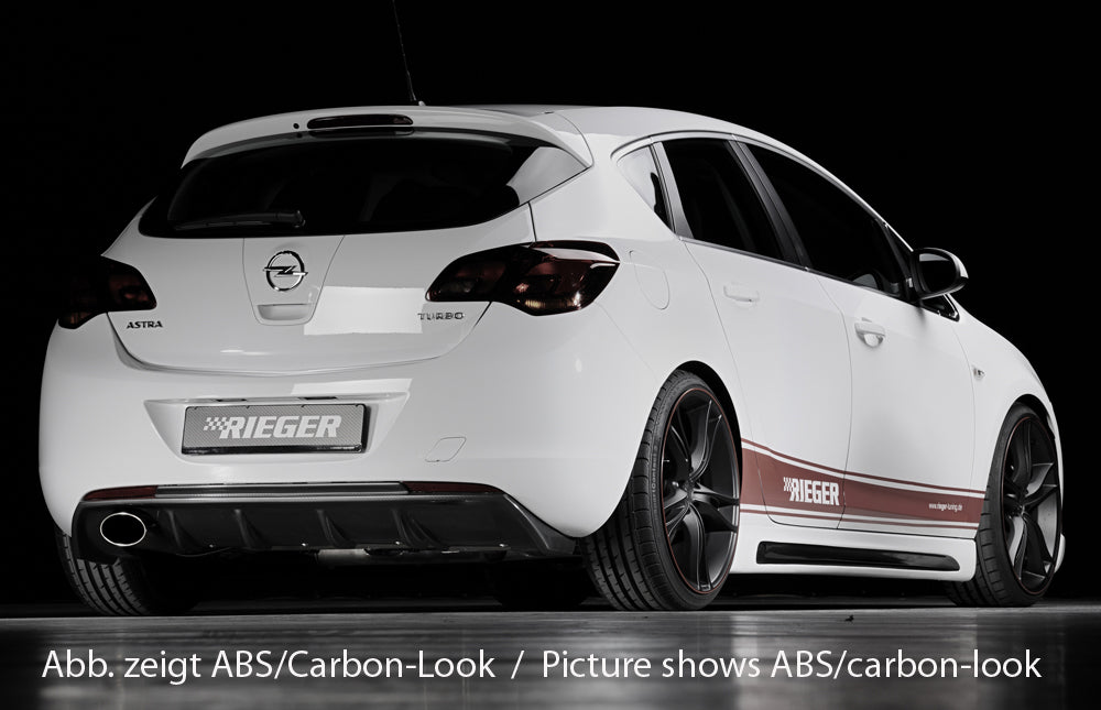 Opel Astra J Rieger Heckeinsatz für Sportendrohr li., (140x90mm oval), ABS,
inkl. Montagezubehör, Gutachten