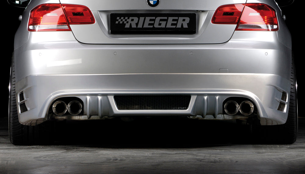 BMW 3er E92 Rieger Heckansatz nicht für 335i / 335d für Doppelendrohr li. u. re., ABS,
inkl. Alugitter, Gutachten, Montagezubehör