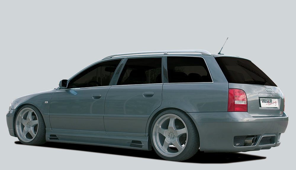Audi A4 (B5) Rieger Seitenschweller links, mit Schacht und 2 Ausschnitten, ABS,
inkl. Alugitter, Gutachten, Montagezubehör