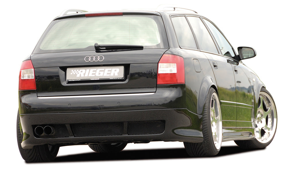 Audi A4 (8E) Typ B6 Rieger Heckschürzenansatz für Fzg. ohne Anhängekupplung ABS,
inkl. Alugitter, Gutachten, Montagezubehör