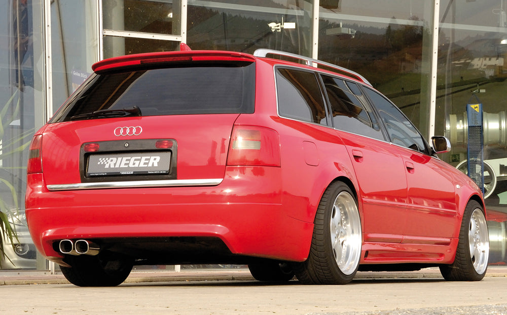 Audi A6 (4B) Rieger Heckansatz S6 Look -> ab Bj. 2002 (bis Bj. 2001 ist 55308) ABS,
inkl. Gutachten, Montagezubehör