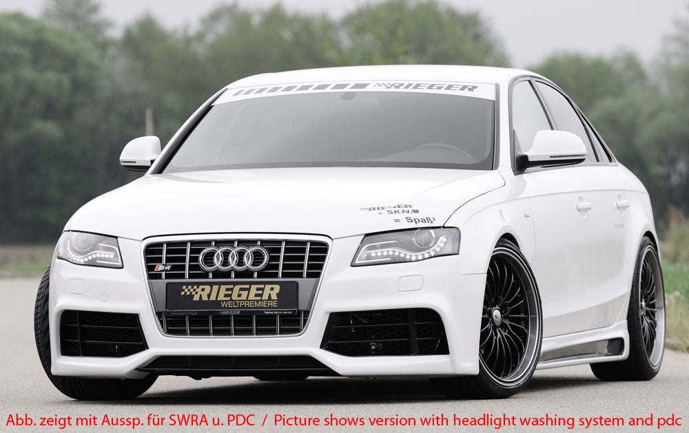Audi A4 (B8/B81) Rieger Spoilerstoßstange ABS, für Fzg. mit Einparkhilfe (PDC), S-Line Exterieur und ohne S-Line Exterieur,
inkl. Montagezubehör, ABE
