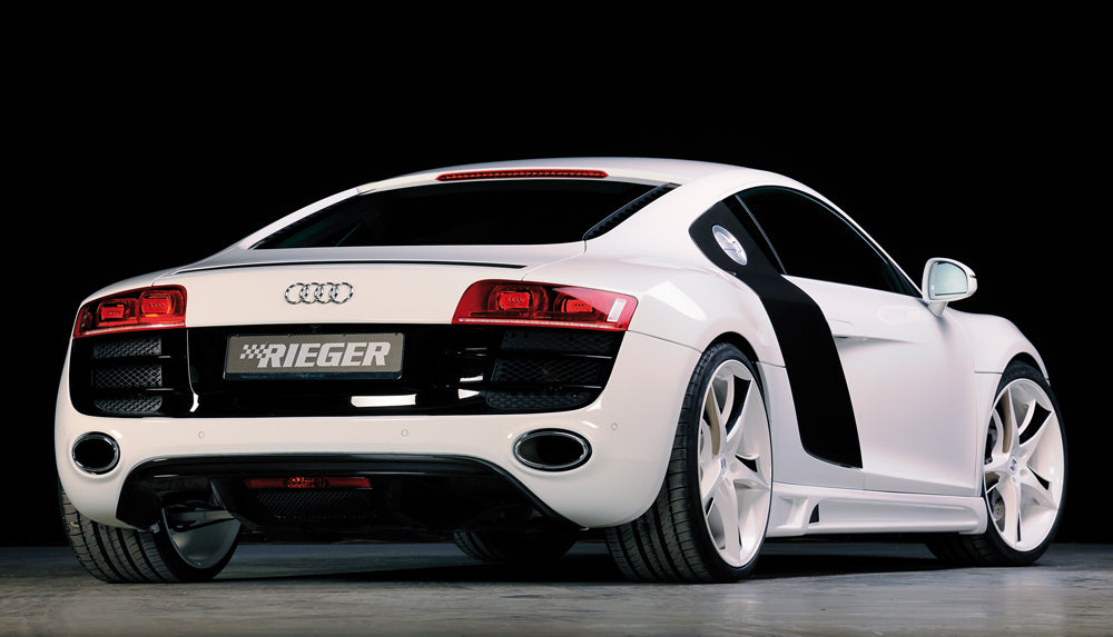 Audi R8 (42) Rieger Seitenschweller links, mit Schacht, mit Ausschnitt, ABS,
inkl. Alugitter, Montagezubehör, Gutachten