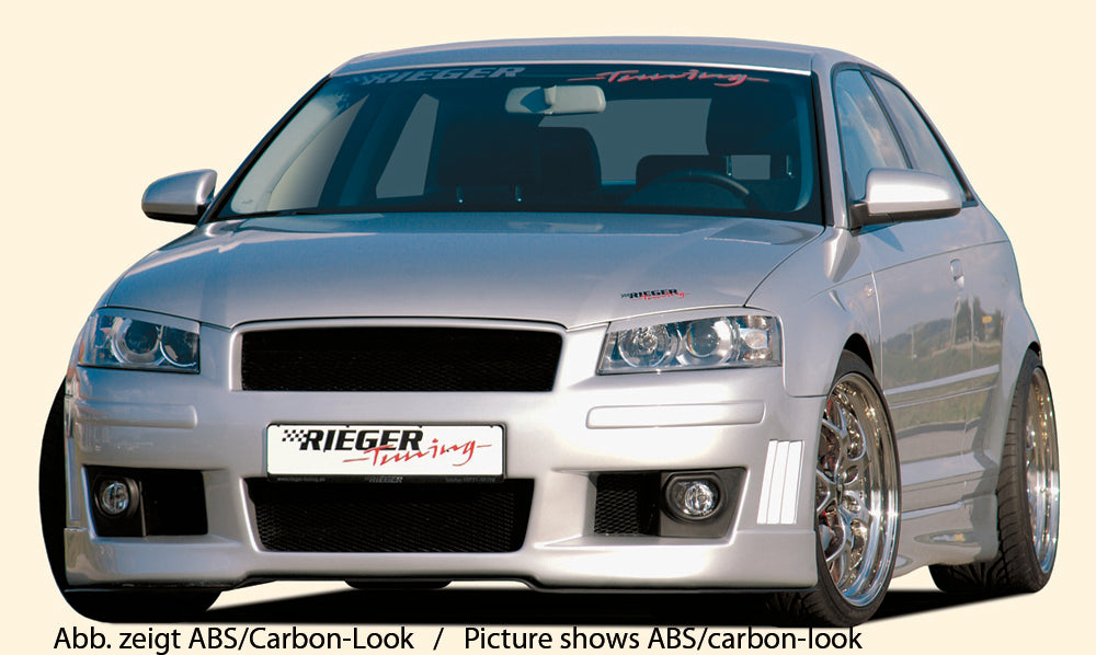 Audi A3 (8P) Rieger Spoilerschwert für Spoilerstoßstange 56702/12/20/31/33 gekantete Version, für Spoilerstoßstange, ABS,
inkl. Montagezubehör, ABE