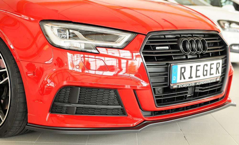 Audi A3 (8V) Rieger Spoilerschwert für orig. S-Line Frontschürze für orig. Frontschürze, ABS, für Fzg. mit S-Line Exterieur,
inkl. Montagezubehör, ABE
