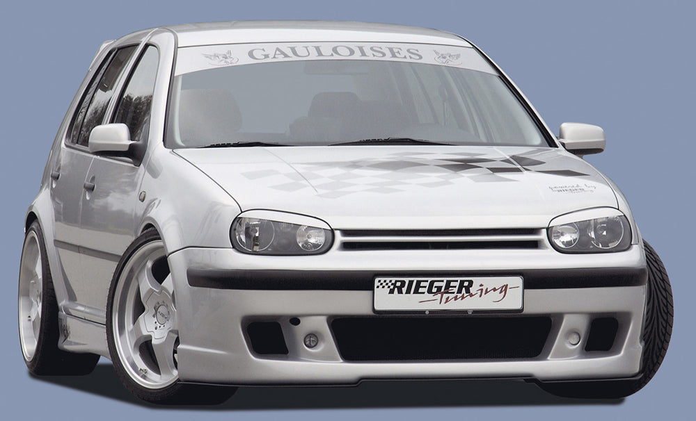 VW Golf 4 Rieger Spoilerstoßstange -> Schacht muß bei TDI angepaßt werden! mit Aussparung für NSW, ABS,
inkl. Alugitter, Gutachten, Montagezubehör
