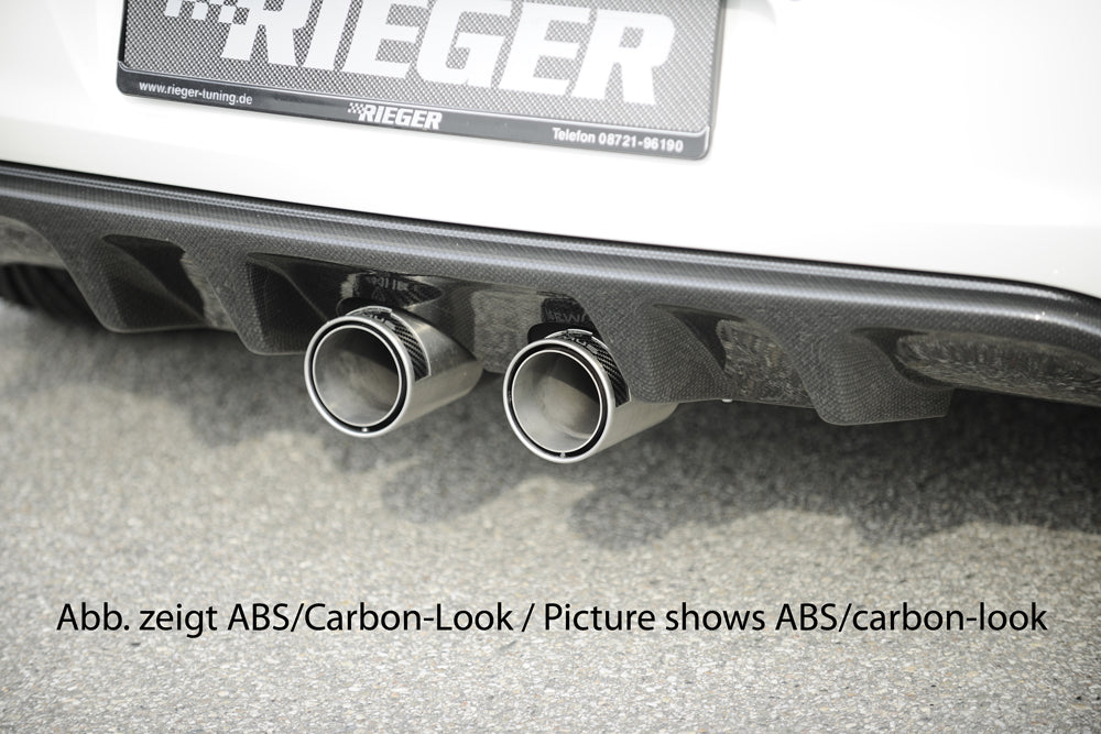 VW Golf 6 Rieger Heckeinsatz für Doppelendrohr mittig, ABS,
inkl. Montagezubehör, Gutachten