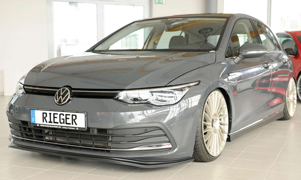 VW Golf 8 Rieger Spoilerschwert für orig. Frontschürze für orig. Frontschürze, ABS,
inkl. Montagezubehör, ABE