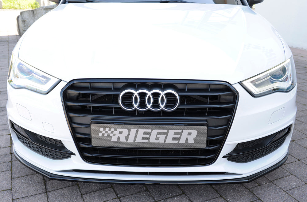 Audi A3 (8V) Rieger Spoilerschwert für orig. S-Line Frontschürze gerade Version, für orig. Frontschürze, ABS, schwarz glänzend, für Fzg. mit S-Line Exterieur,
inkl. Montagezubehör, ABE
