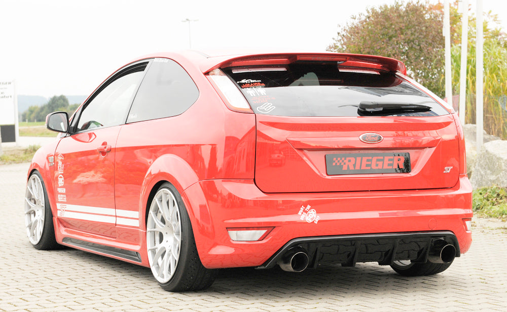 Ford Focus 2 ST Rieger Heckeinsatz (GBL-34158) für orig. Endrohr li. u. re., ABS, schwarz glänzend,
inkl. Montagezubehör, Gutachten