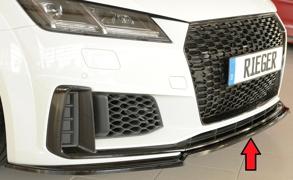 Audi TT (8J-FV/8S) Rieger Spoilerschwert für orig. S-Line-Frontschürze für orig. Frontschürze, ABS, schwarz glänzend, für Fzg. mit S-Line Exterieur,
inkl. Montagezubehör, ABE