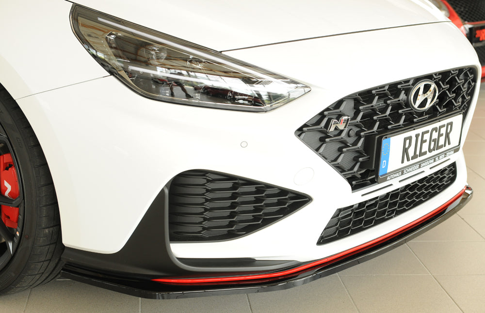 Hyundai i30 N (PDE) Rieger Spoilerschwert für orig. Frontschürze, ABS, schwarz glänzend,
inkl. Montagezubehör, ABE