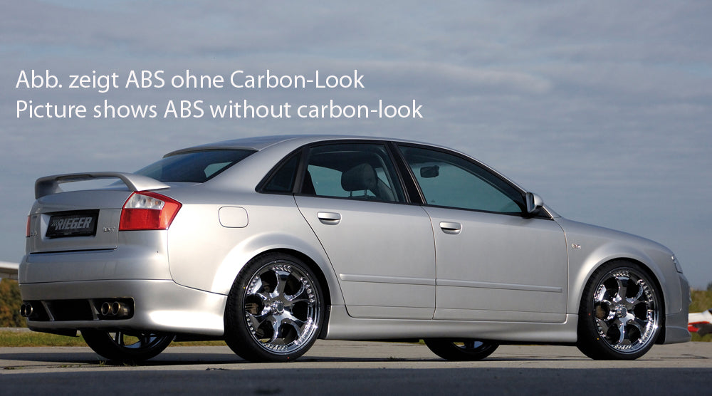 Audi A4 (8E) Typ B6 Rieger Heckscheibenblende ABS, Carbon-Look,
inkl. Gutachten, Montagezubehör