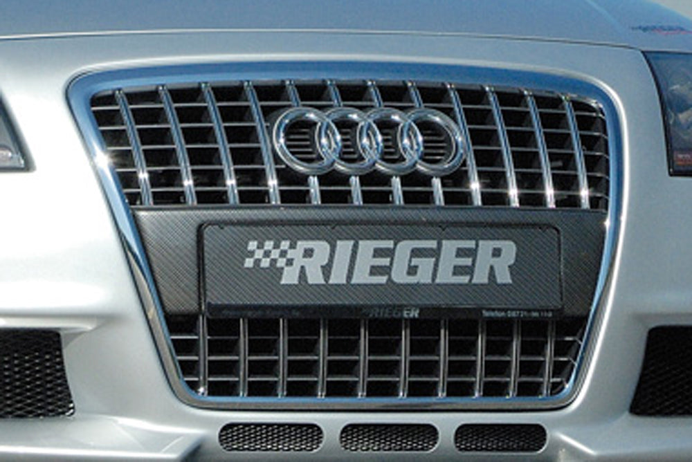 Audi A3 (8P) Rieger Kennzeichenauflage aus ABS/Carbon-Look für Audi (S-) Grill (164012 / 211249 / 211228) ABS, Carbon-Look