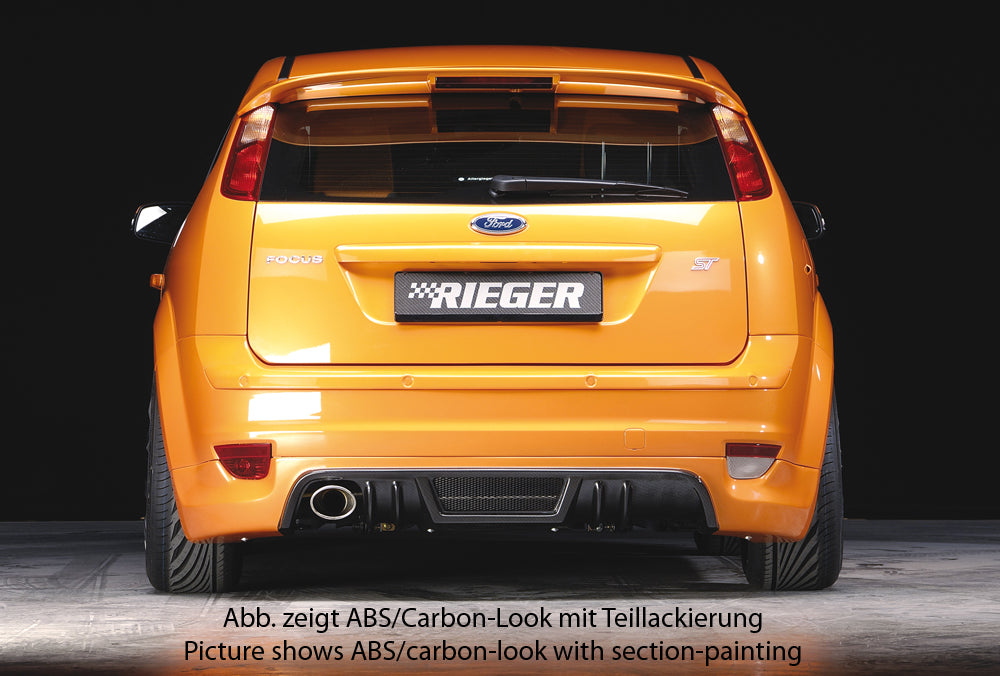 Ford Focus 2 Rieger Heckschürzenansatz für Endrohr li., ABS, Carbon-Look,
inkl. Montagezubehör, Alugitter, Gutachten