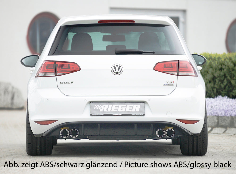 VW Golf 7 Rieger Heckeinsatz für Doppelendrohr li. u. re., ABS, Carbon-Look,
inkl. Montagezubehör, Gutachten