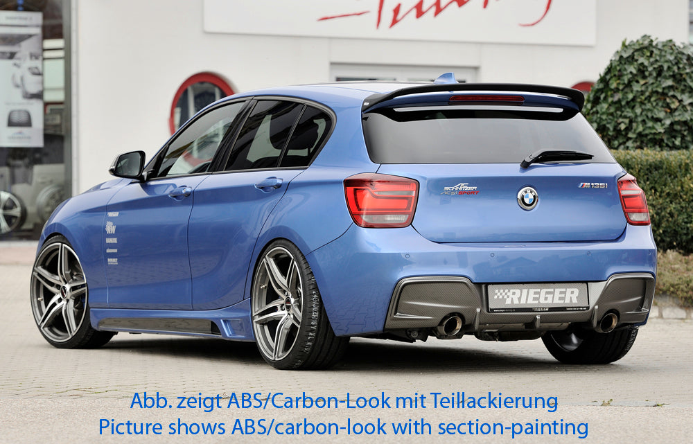 BMW 1er F20 (1K4) Rieger Seitenschweller links, mit Schacht, mit Ausschnitt, ABS, Carbon-Look,
inkl. Montagezubehör, Alugitter, Gutachten