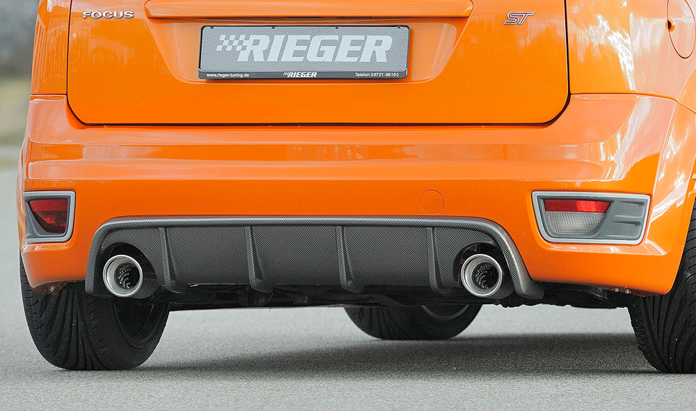 Ford Focus 2 ST Rieger Heckeinsatz für orig. Endrohr li. u. re., ABS, Carbon-Look,
inkl. Montagezubehör, Gutachten