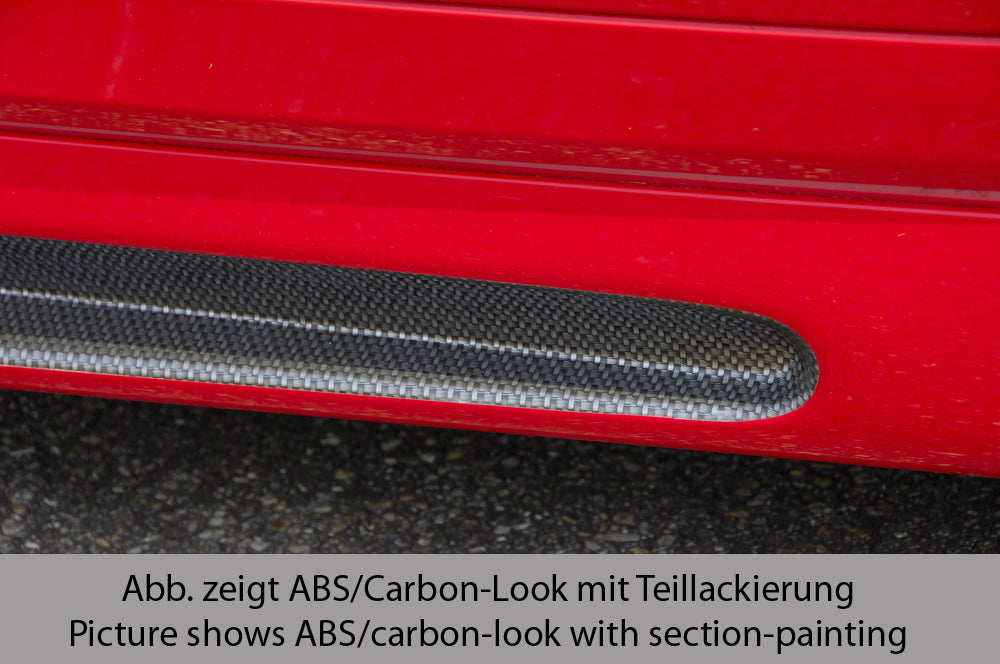 Opel Astra G Rieger Seitenschweller 3-tür. links, mit Schacht, mit Ausschnitt, ABS, Carbon-Look,
inkl. Gutachten, Montagezubehör, Alugitter