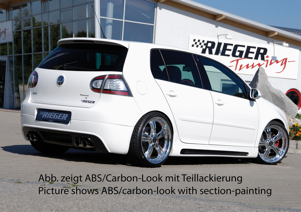 VW Golf 5 Rieger Seitenschweller -> nur für GTI rechts, mit Schacht, mit Ausschnitt, ABS, Carbon-Look,
inkl. Alugitter, Gutachten, Montagezubehör