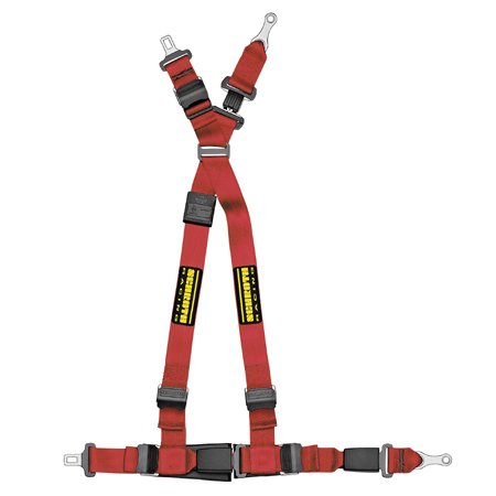 VW Bora (1J) Schroth Gurt Quick Fit, rot, links, Flock schwarz rot, links, Flock schwarz
