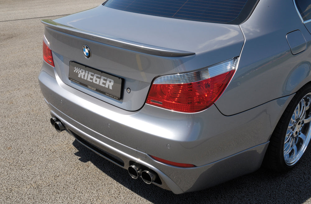 BMW 5er E60 Fox ESD li/re 2x76mm Typ 10 BMW E60/E61 520d 110/ /120/130kW 525d 120/130kW 530d 155/160/170/173kW links, rechts, 4x76mm, seitl. versetzt, mit Prägung, für RIEGER-Heckansatz, Edelstahl,
inkl. Montagezubehör, Gutachten