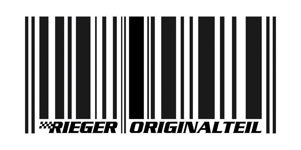 Aufkleber RIEGER Originalteil Barcode silber 20x12cm