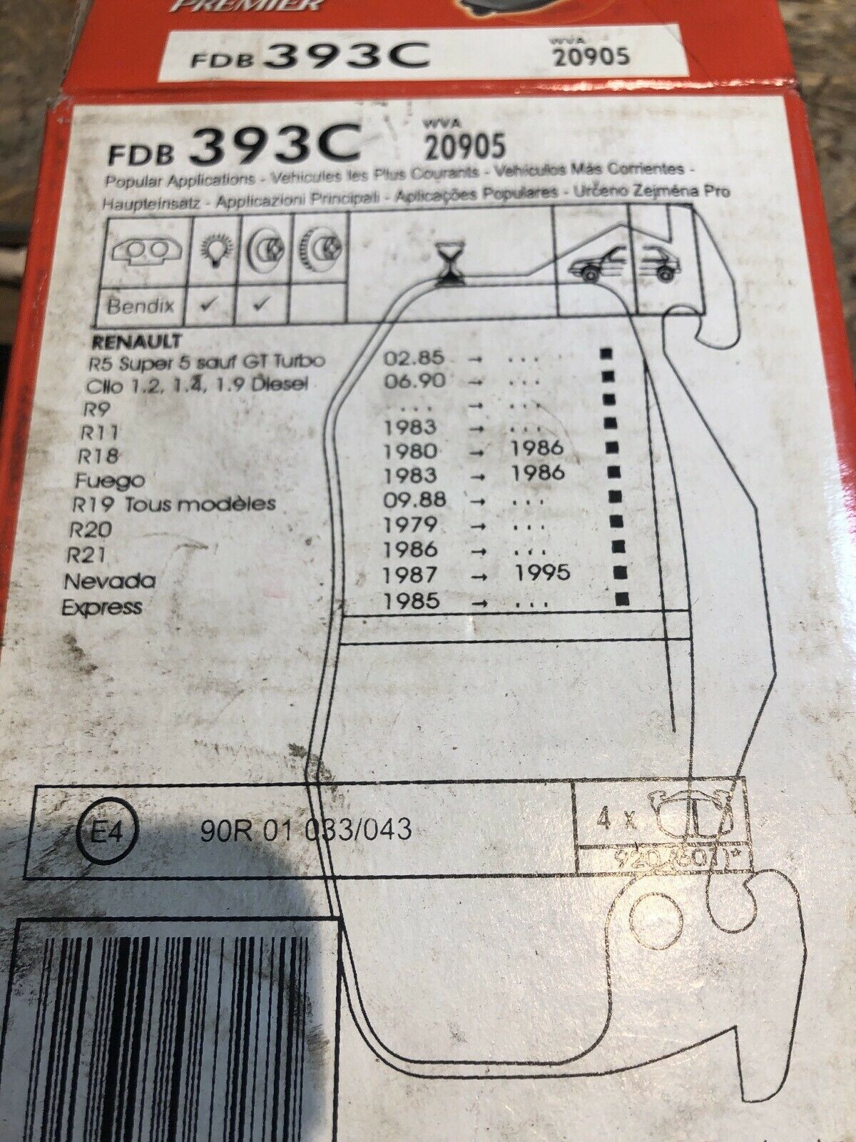 Renault R5 / Clio / R9 Bremsbeläge Neu