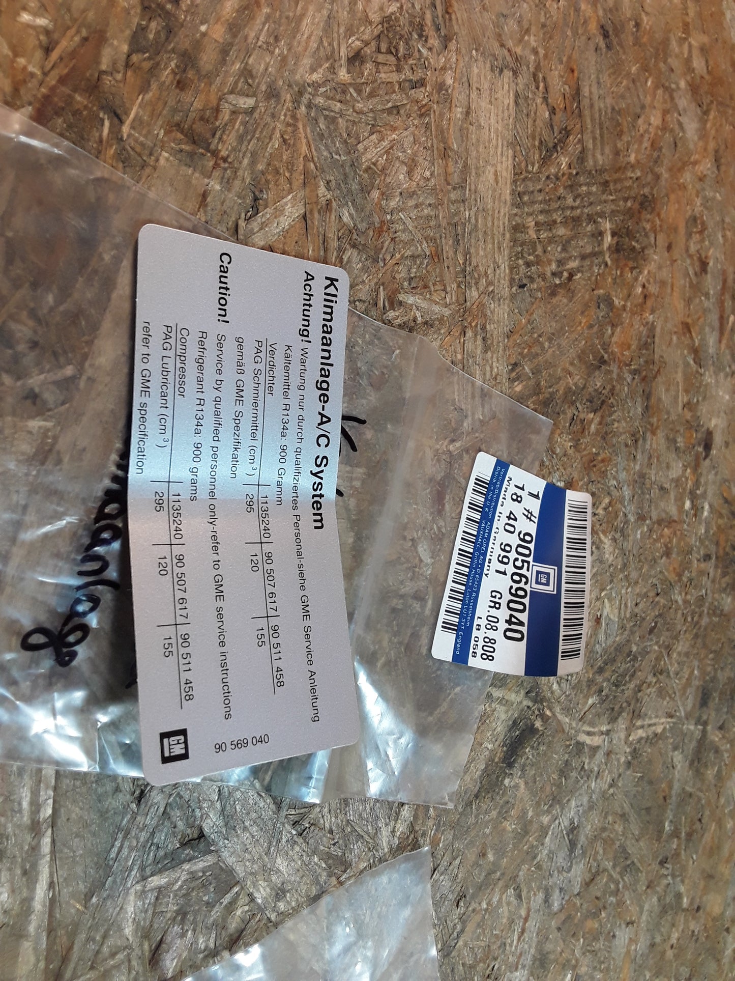 Vectra B Aufkleber Klimaanlage original GM Opel NEU