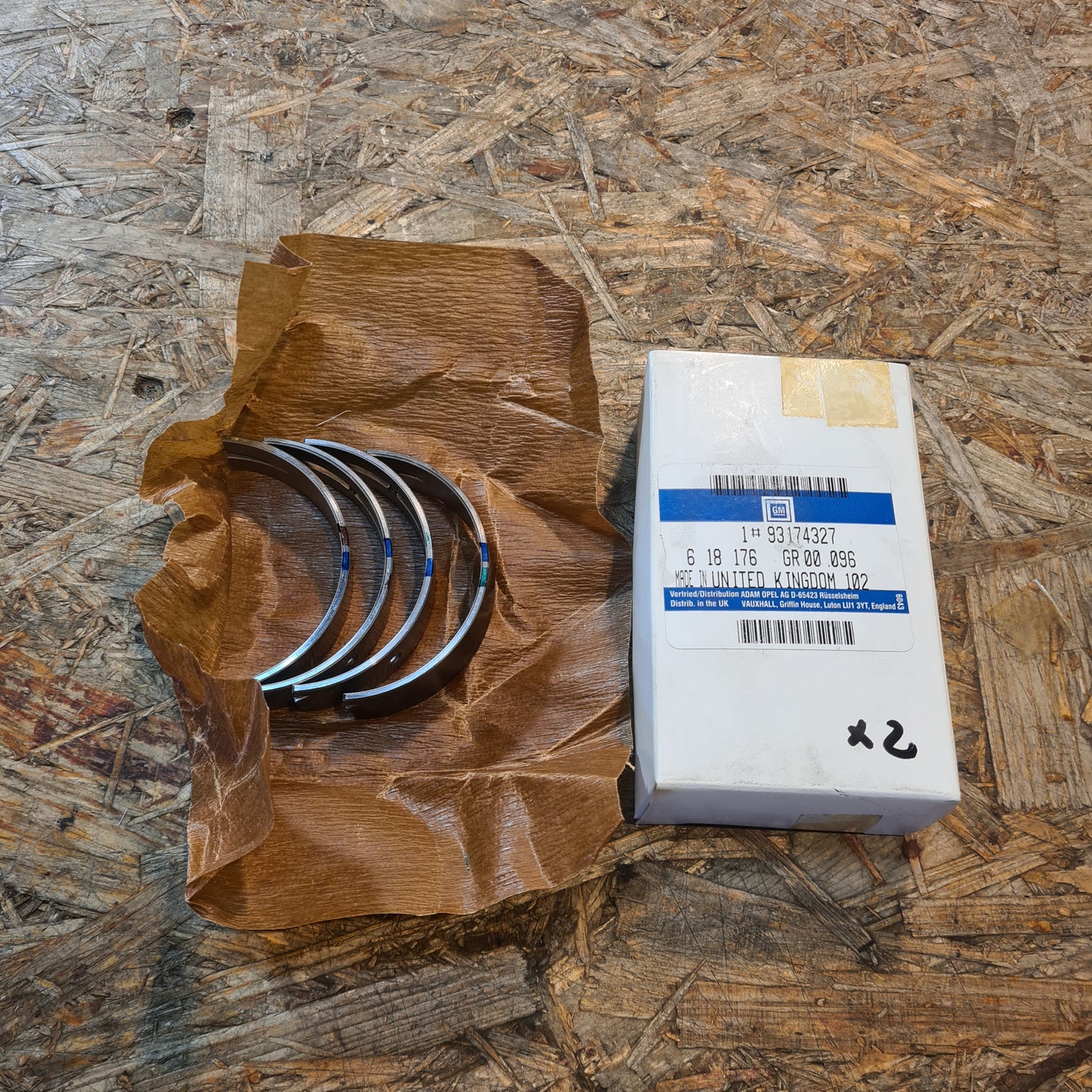 Original GM Opel Satz Kurbelwellenlager Nr, 2, 3 0,25 mm UTG 93174327 Omega B , Signum , Vectra C