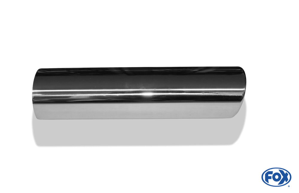 FOX Anschweißendrohr Typ 33 88x74 mm / Länge: 300 mm - oval / eingerollt / 15° abgeschrägt / mit Absorber