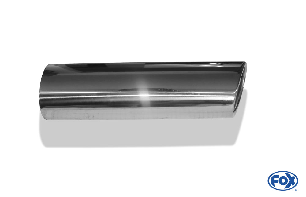FOX Anschweißendrohr Typ 39 Links 115x85 mm / Länge: 240 mm - oval Porsche / seitlich eingerollt / mit Absorber