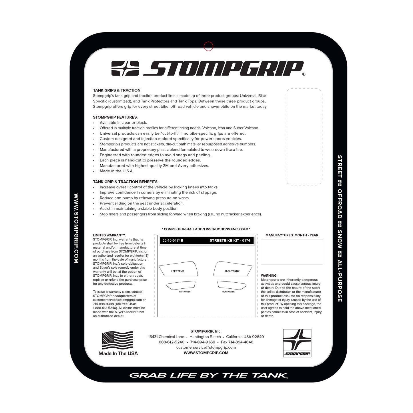 Stomgrip Traktionspad Streetbikes Schwarz BMW F 850 GS Adventure Bj. 20-21
