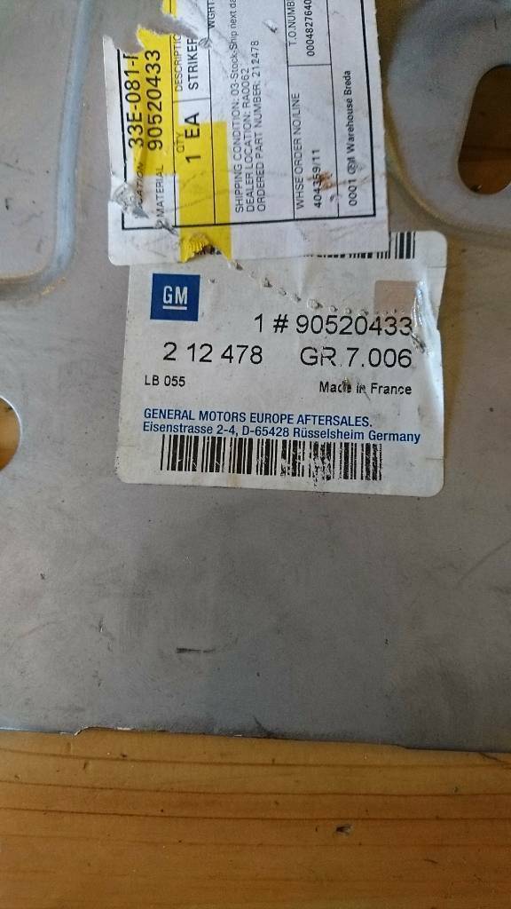 Astra G Zafira A Schließplatte Längstträger vorne neu original GM