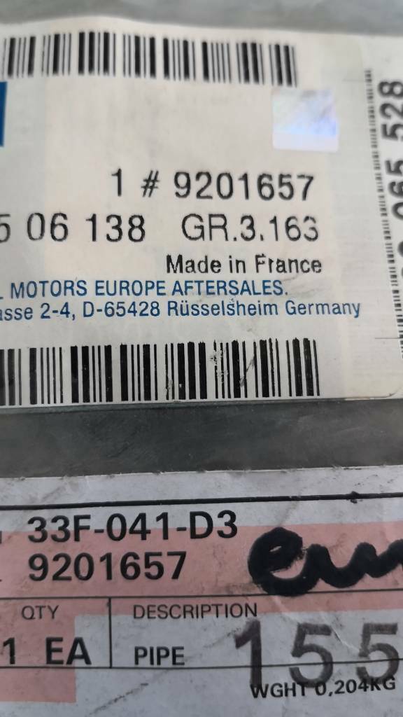 Opel Movano A Einspritzleitung Neu Original GM