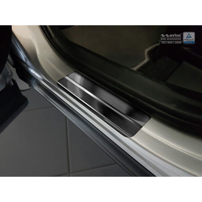 Schwarz Edelstahl Einstiegsleisten passend für Toyota C-HR 2016-2019 & Facelift 2019- & RAV4 IV FL 2016-2018 & Lexus NX 2014-2021 - 'Hybrid' - 4-teilig