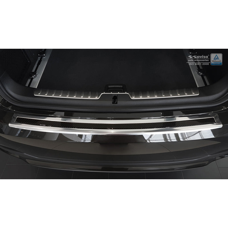 Edelstahl Heckstoßstangenschutz 'Deluxe' passend für BMW X6 F16 2014-2019 Chrom/Schwarz Karbon exkl. M-Paket