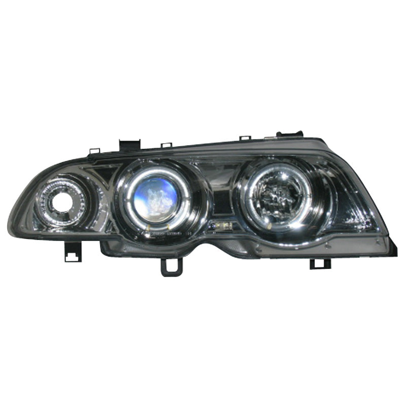 Satz Frontscheinwerfer passend für BMW 3er E46 Limousine/Touring 1998-2001 - Chrom - inkl. Blinker & Standlichtringen