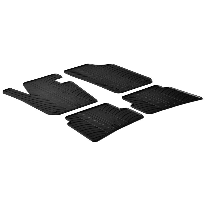 Satz Gummimatten passend für Seat Ibiza 6J 2008-2017 (T Profil 4-teilig + Montage-clips)