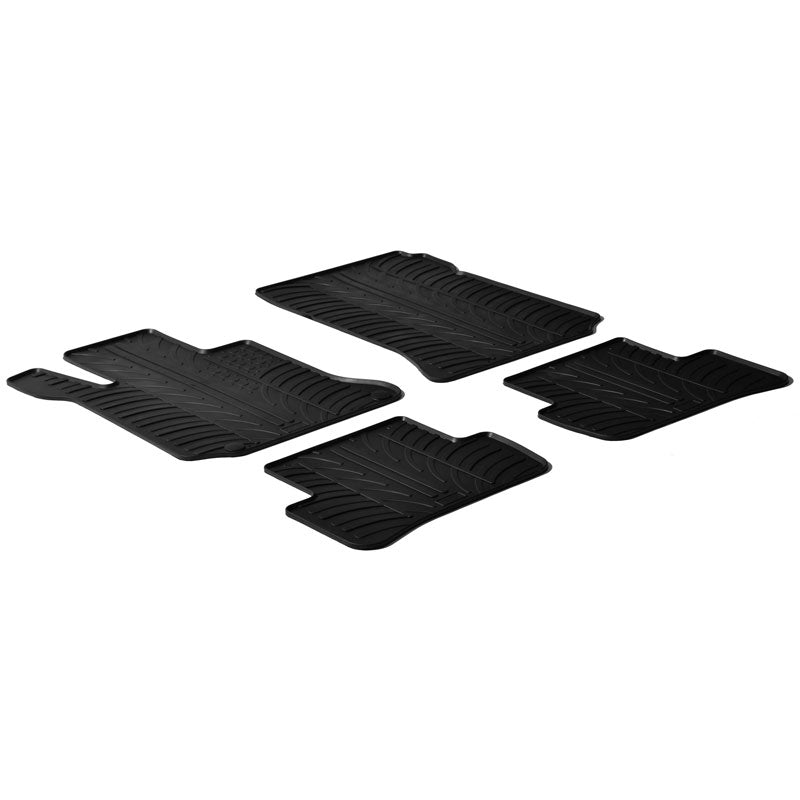 Satz Gummimatten passend für Mercedes C-Klasse W204 2007-2013 (T Profil 4-teilig + Montage-clips)
