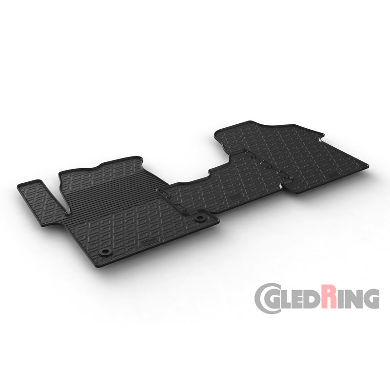 Satz Gummimatten passend für Citroen Jumpy / Peugeot Expert / Toyota Proace 2016- & Opel Vivaro Cargo 2019- & Fiat Scudo 2022- (G Profil 3-teilig + Montage-clips)