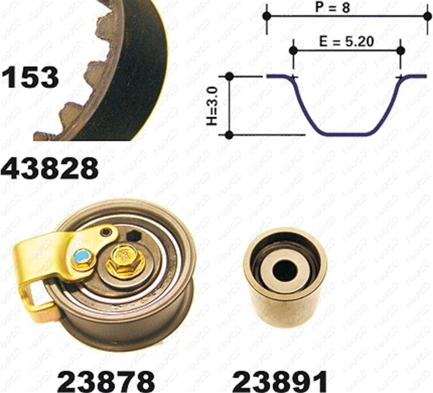 MAPCO Zahnriemensatz Satz 23828
