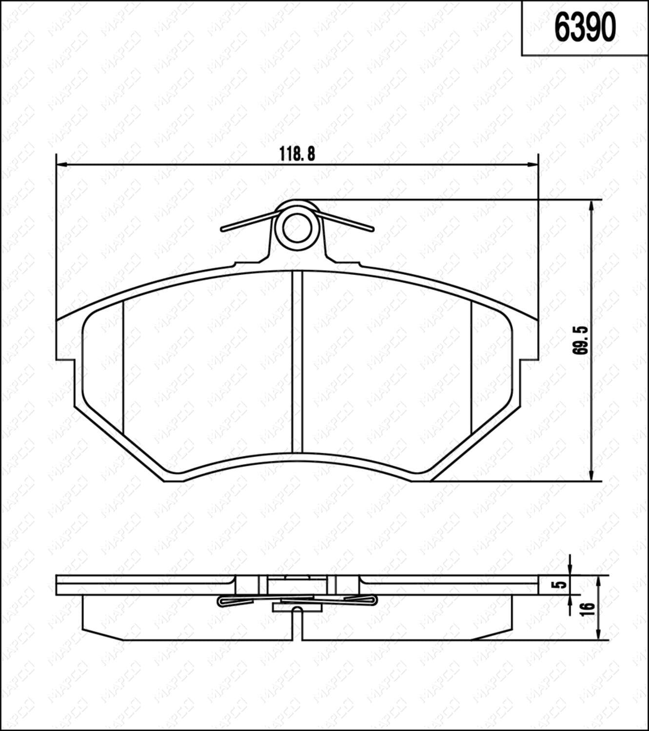 MAPCO Bremsbelagsatz, Scheibenbremse Vorderachse 6390