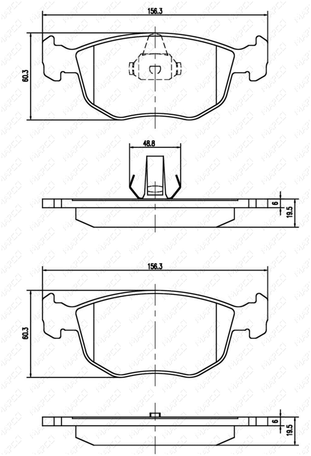 MAPCO Bremsbelagsatz, Scheibenbremse Vorderachse 6506/1