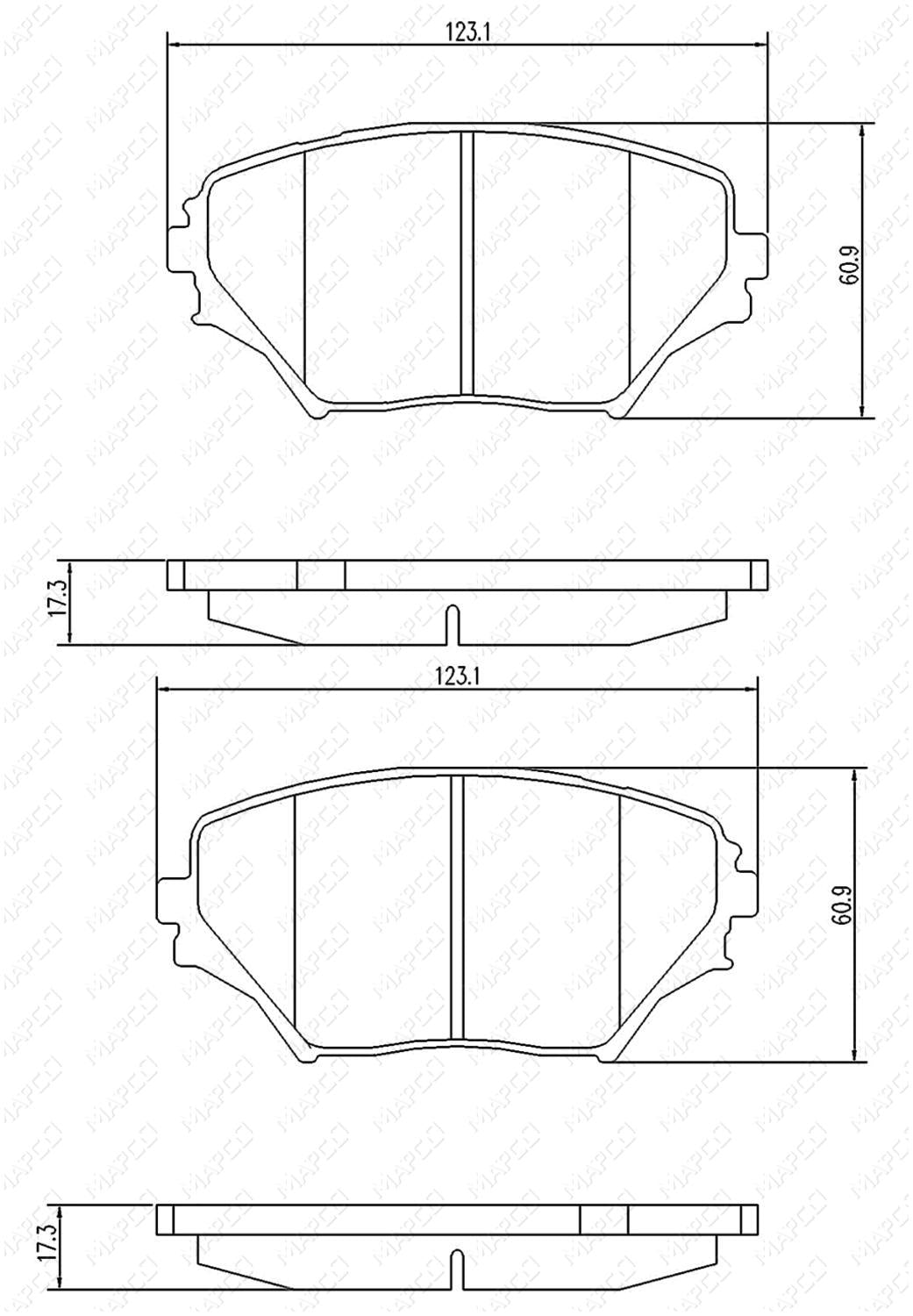 MAPCO Bremsbelagsatz, Scheibenbremse Vorderachse 6768