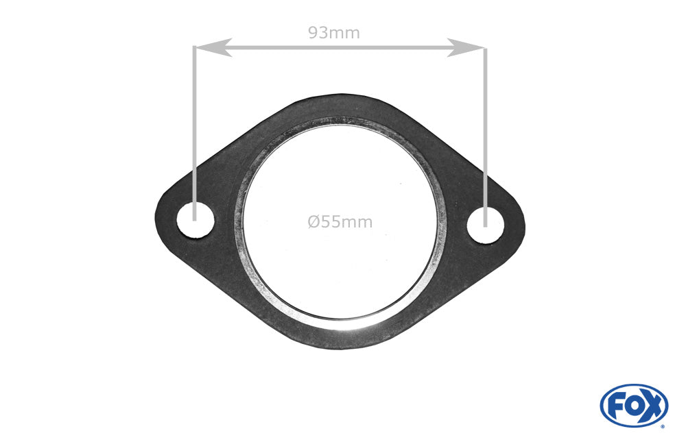 FOX Flansch-Dichtung Nr. 4 Für 2-Loch-Flansch Innenloch 55mm Schraublocher 12mm