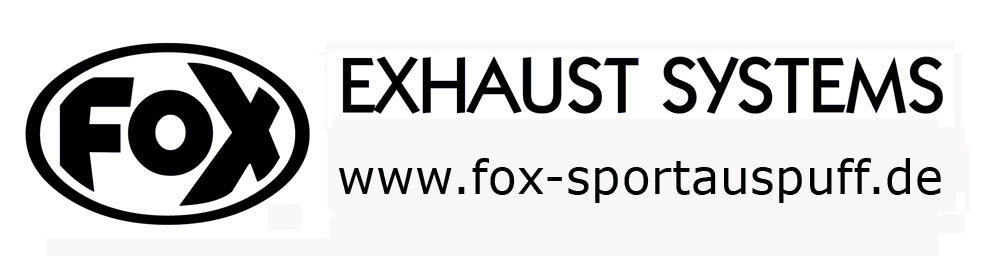 FOX FOX Sticker Schwarz - geplottet Höhe: 75mm Breite: 440mm - FOX Logo mit Schrift "EXHAUST SYSTEMS - www.fox-sportauspuff.de"
