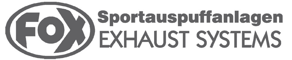 FOX FOX Sticker Anthrazit - geplottet Höhe: 45mm Breite: 200mm - FOX Logo mit Schrift "Sportauspuffanlagen - EXHAUST SYSTEMS"