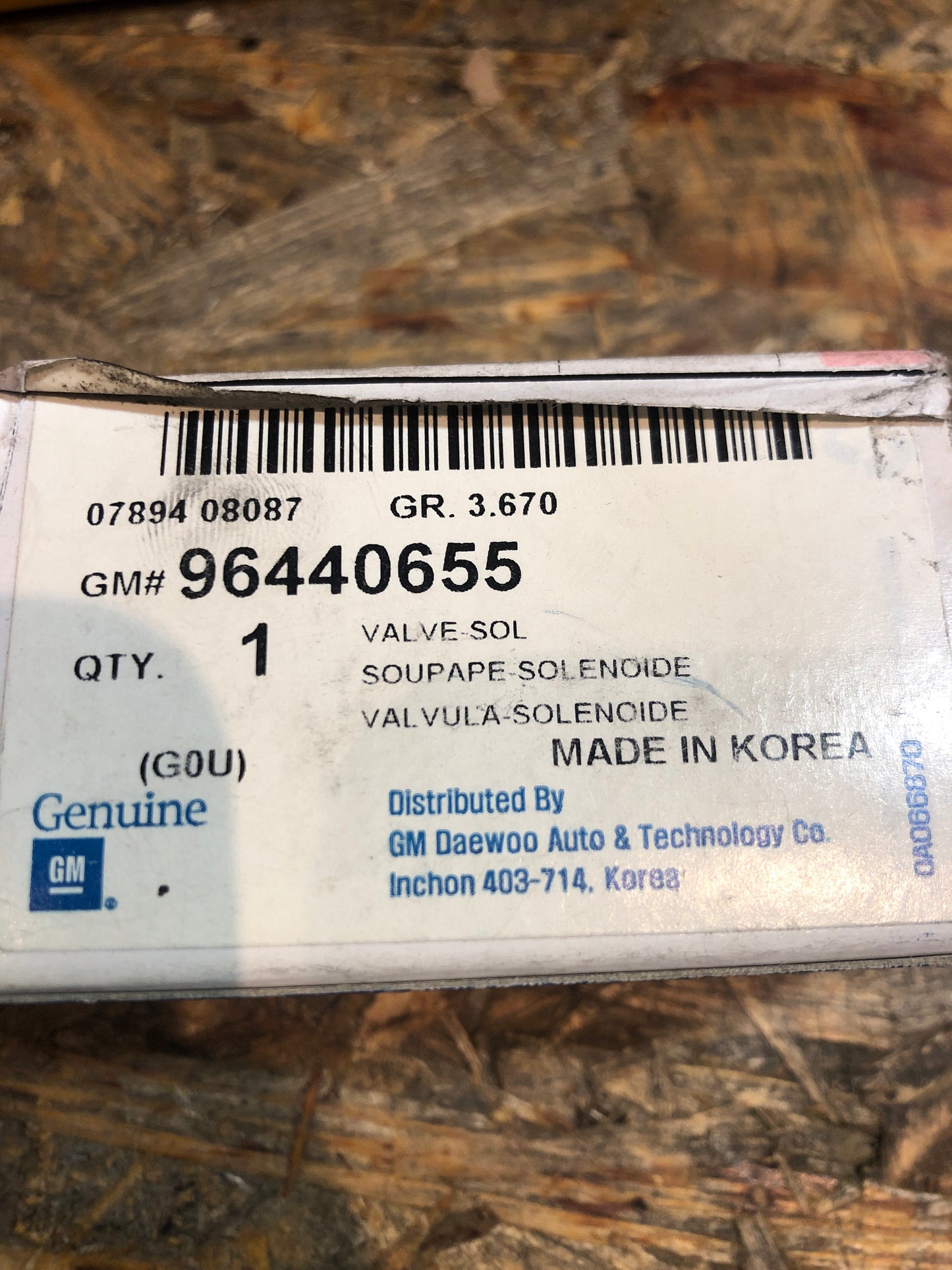 Original GM Chevrolet Aveo Epica Daewoo Matiz Lanos Vakuum Ventil Magnet Neu