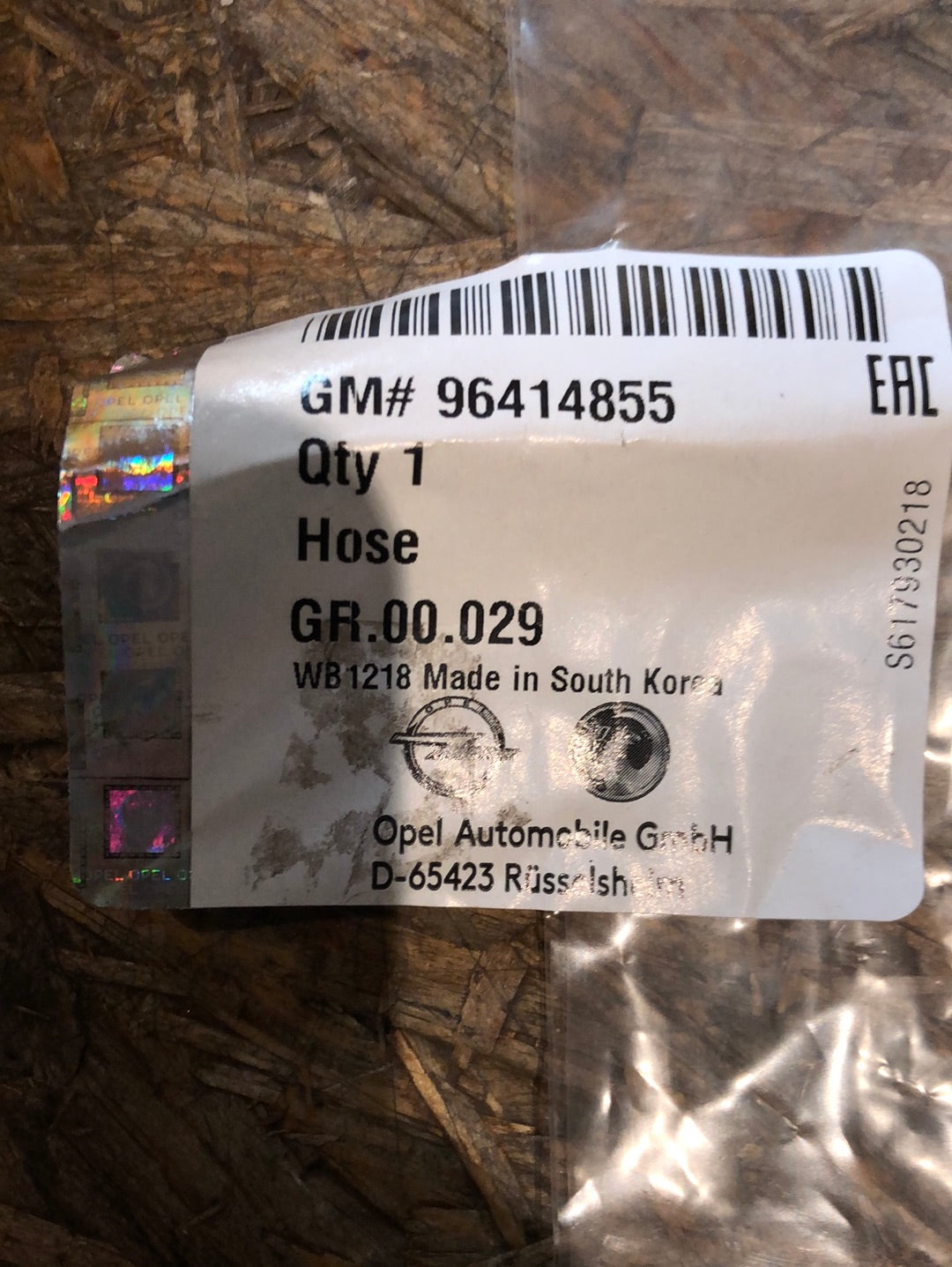 Original GM Chevrolet Spark Schlauch Kurbelgehäuseentlüftung Neu